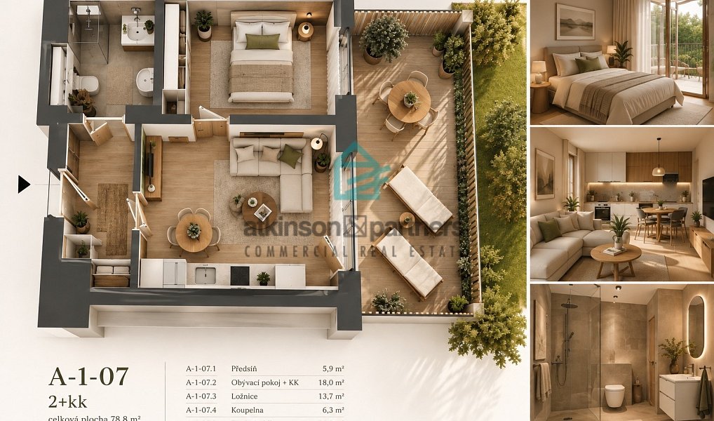 Prodej bytu 2+kk 44 m², Hluboká nad Vltavou – náhled fotky 5