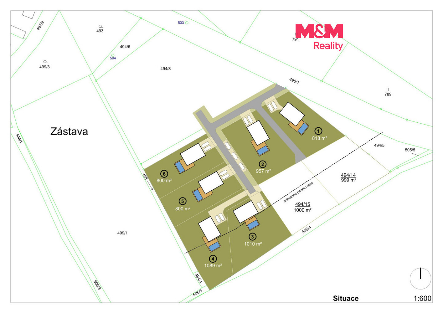 Prodej stavebního pozemku 800 m²
