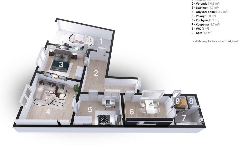 Prodej domu 90 m² s pozemkem 383 m², Ostopovice – náhled fotky 4