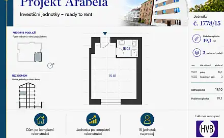 Prodej bytu 1+kk 19 m²