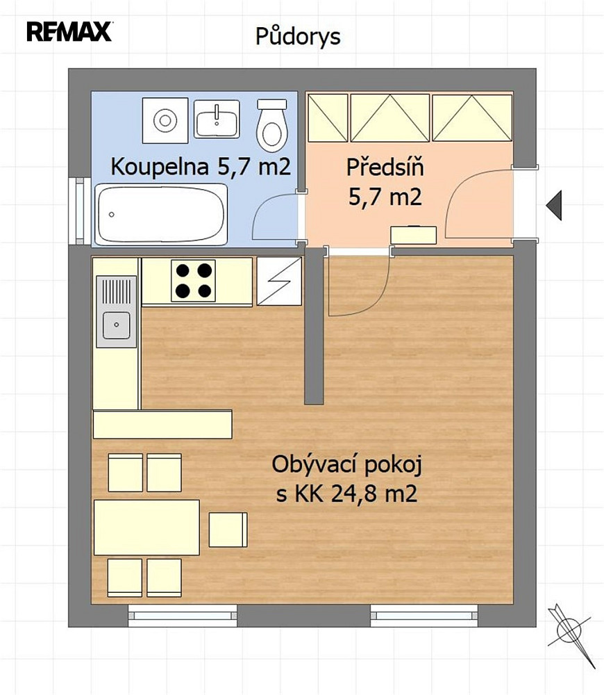 Pronájem bytu 1+kk 39 m² — photo 2