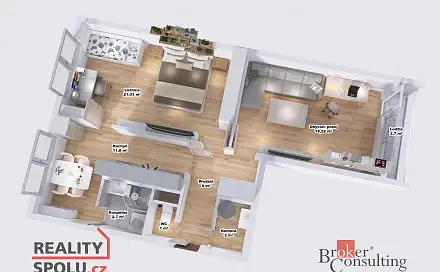 Prodej bytu 2+1 65 m², Černousy, okres Liberec