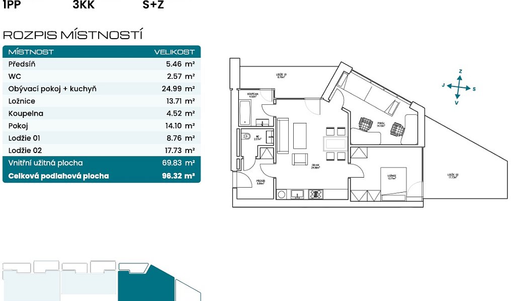 Prodej bytu 3+kk 70 m², Mladá Boleslav – náhled fotky 9
