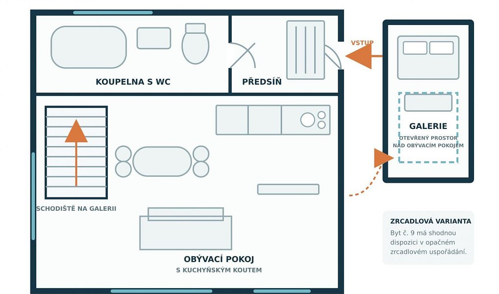 Pronájem bytu 1+kk 54 m², Úherce – náhled fotky 10