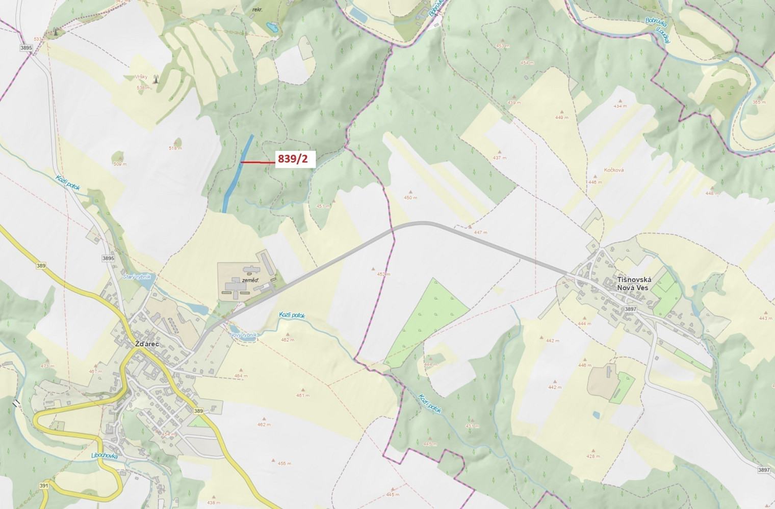 Dražba lesa 5 465 m²