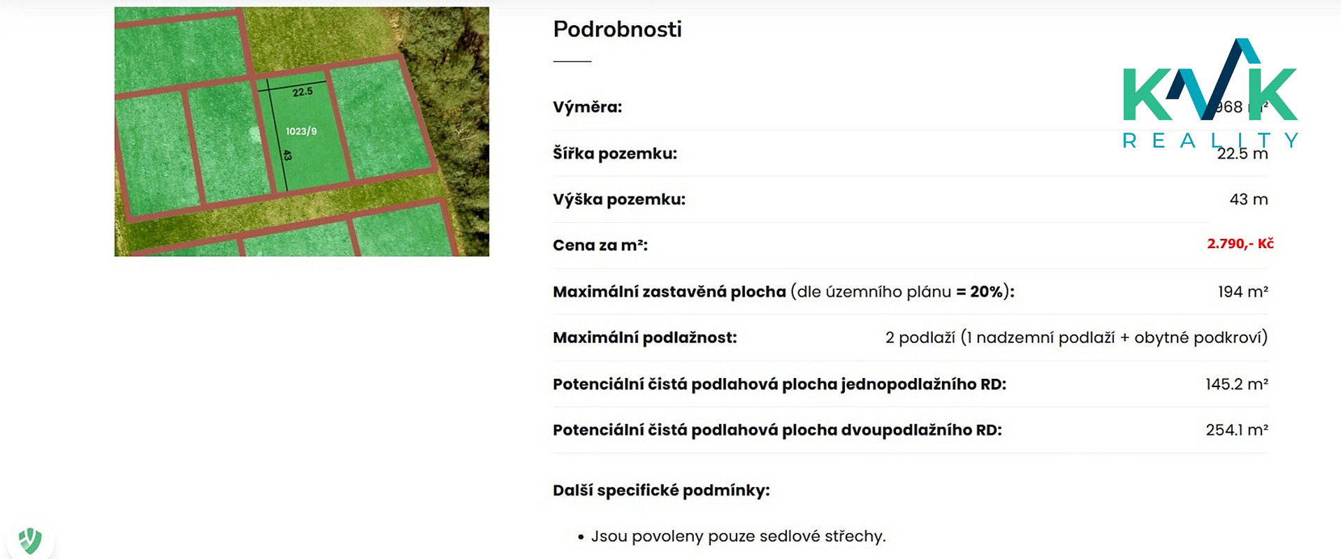 Prodej stavebního pozemku 968 m² — photo 2