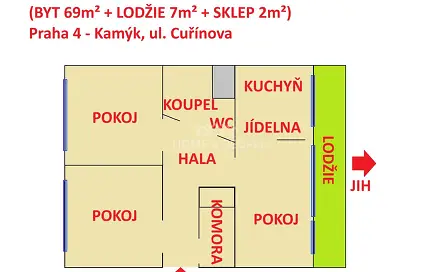 Prodej bytu 3+1 78 m², Cuřínova, Praha 4 - Kamýk