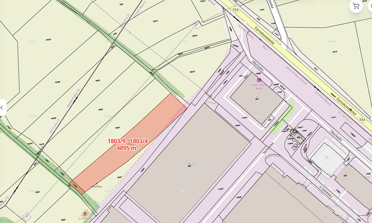Prodej komerčního pozemku 4 895 m²