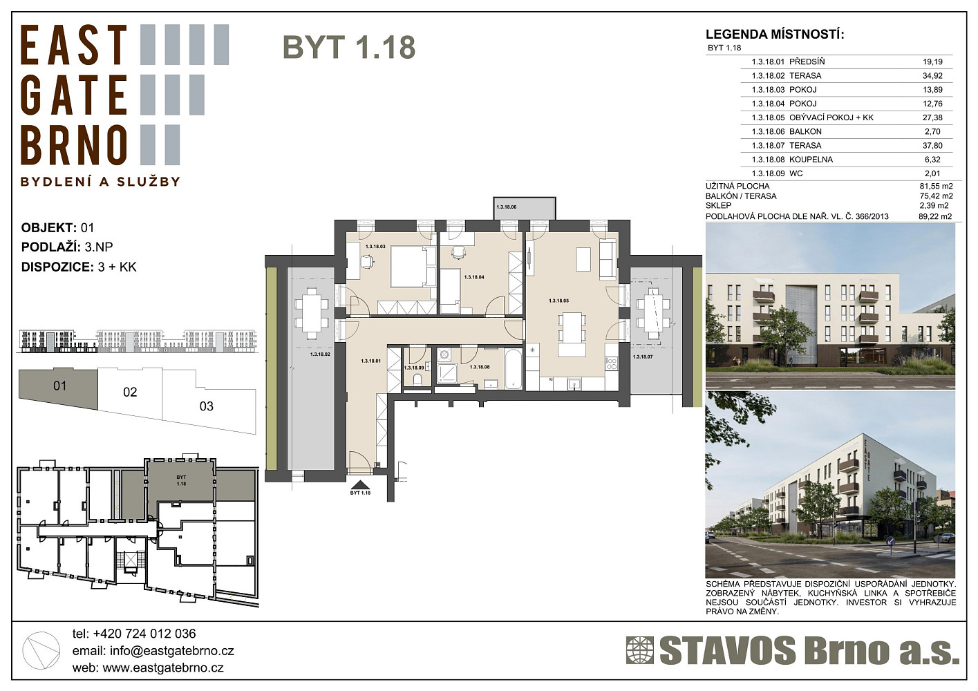 Prodej bytu 3+kk 82 m² – pohled 2