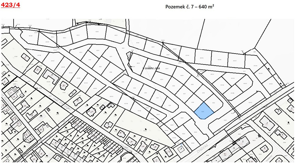 Prodej stavebního pozemku 640 m² – fotografie 2