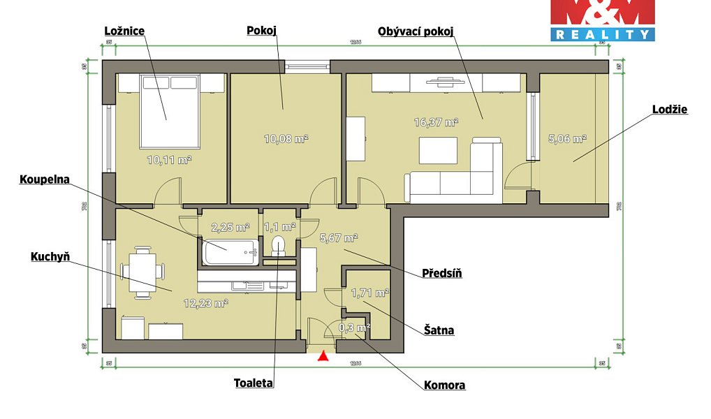 Prodej bytu 3+1 60 m², Bezdružice – náhled fotky 4
