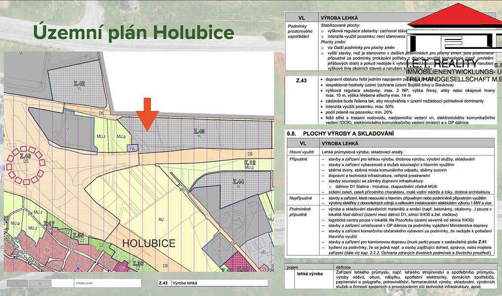 Prodej komerčního pozemku 5 187 m², Holubice – náhled fotky 2