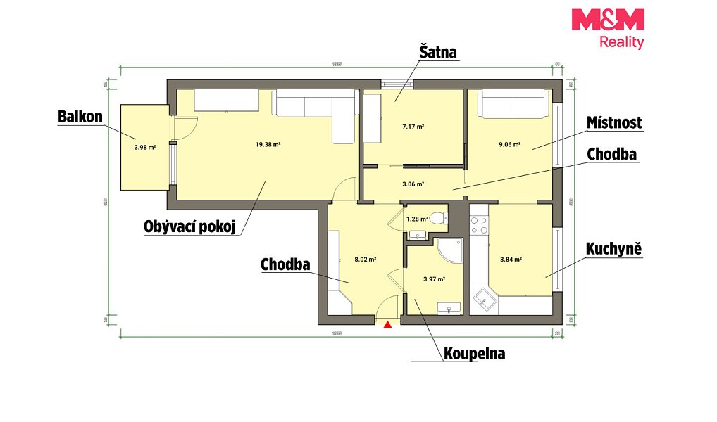Prodej bytu 3+1 63 m², Mariánské Lázně – náhled fotky 4