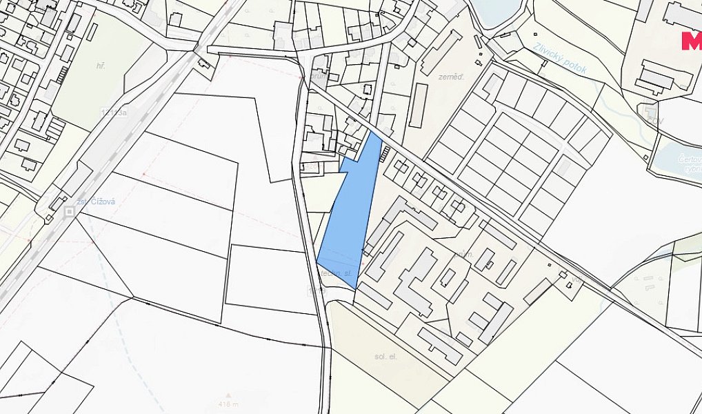 Prodej stavebního pozemku 948 m², Čížová – náhled fotky 4