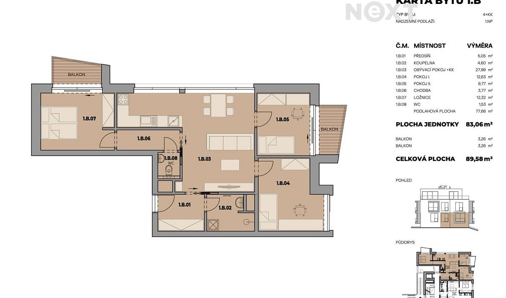 Prodej bytu 4+kk 90 m², Fryšták – náhled fotky 3