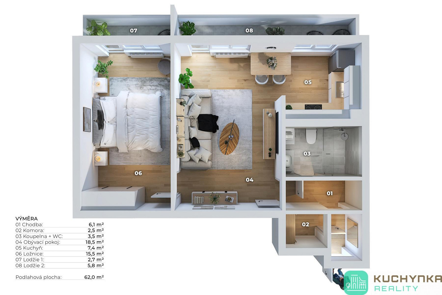 Prodej bytu 2+1 63 m² – fotografie 2