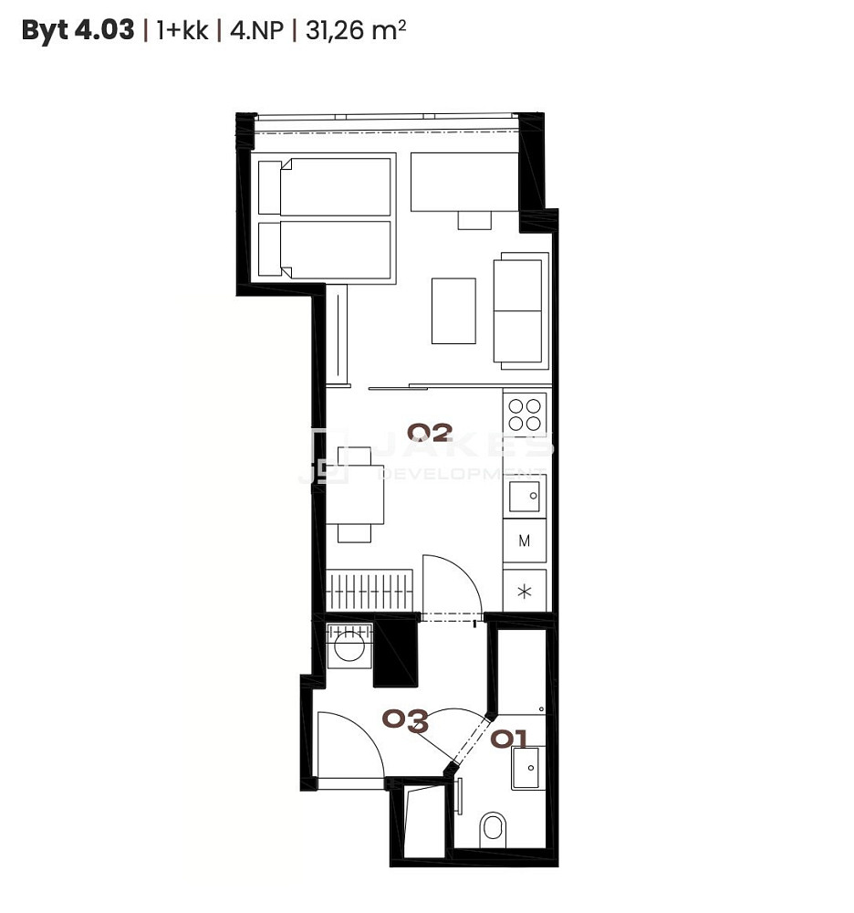 Prodej bytu 1+kk 31 m² – fotografie 3