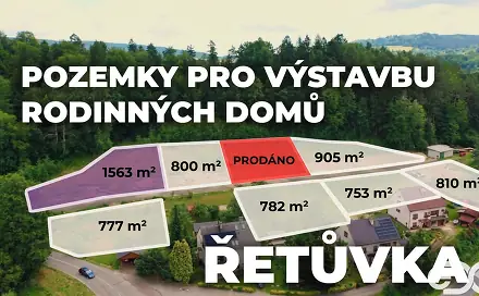 Prodej stavebního pozemku 1 563 m², Řetůvka, okres Ústí nad Orlicí
