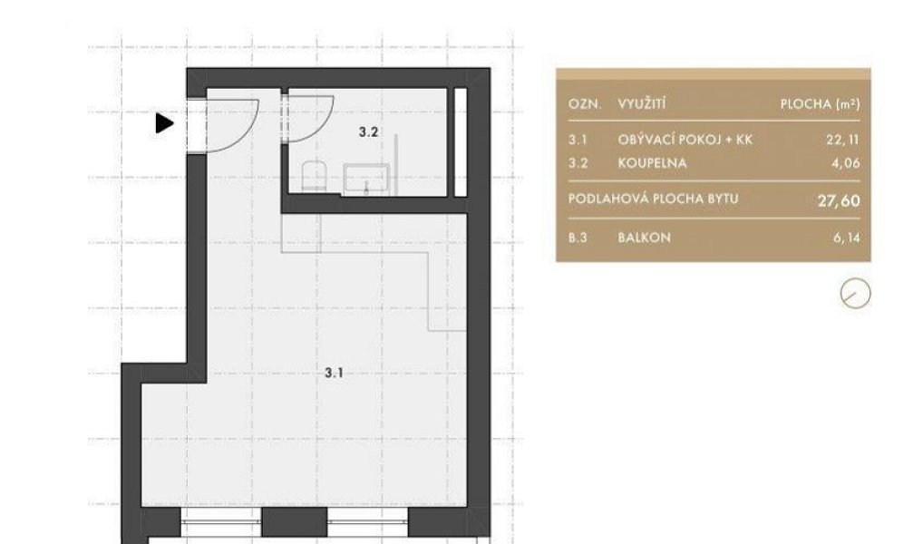 Prodej bytu 1+kk 28 m², Brno – náhled fotky 6
