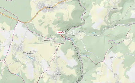 Dražba louky 1 487 m², Vlastiboř