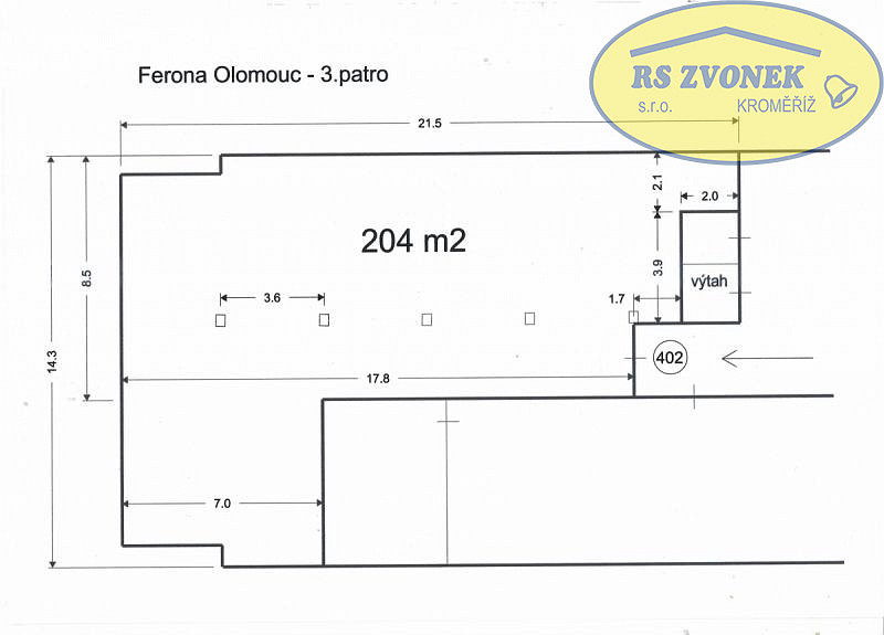 Pronájem kanceláře 204 m² – fotografie 3