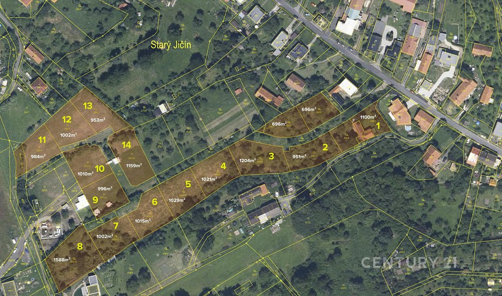 Prodej stavebního pozemku 696 m², Starý Jičín – náhled fotky 4