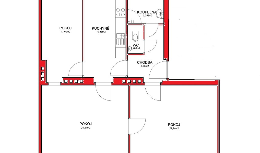 Pronájem bytu 3+1 80 m², Plzeň – náhled fotky 13