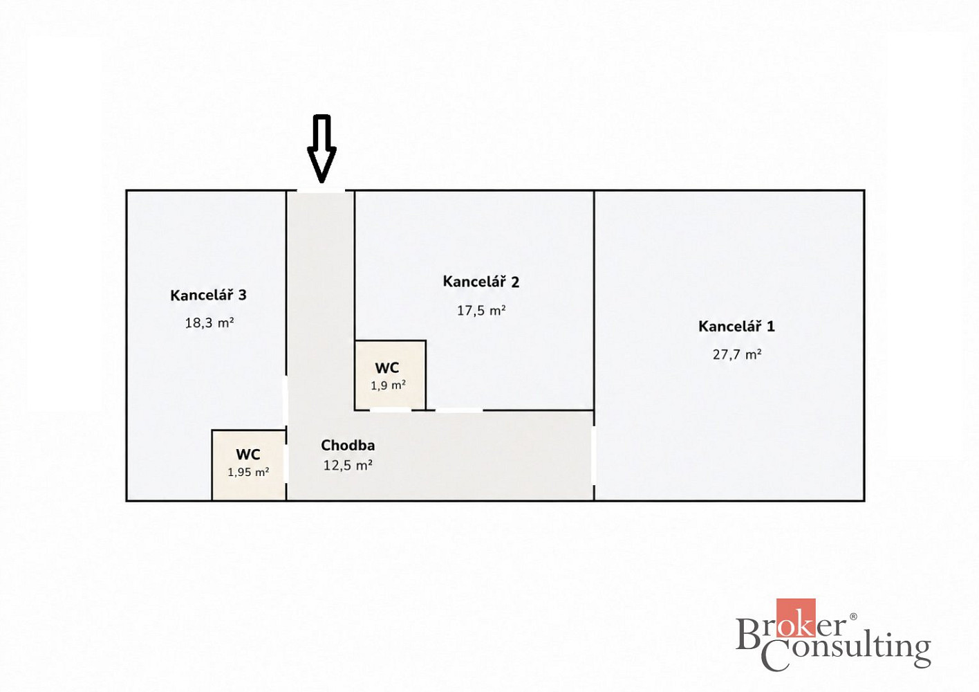 Pronájem kanceláře 80 m² – fotografie 3