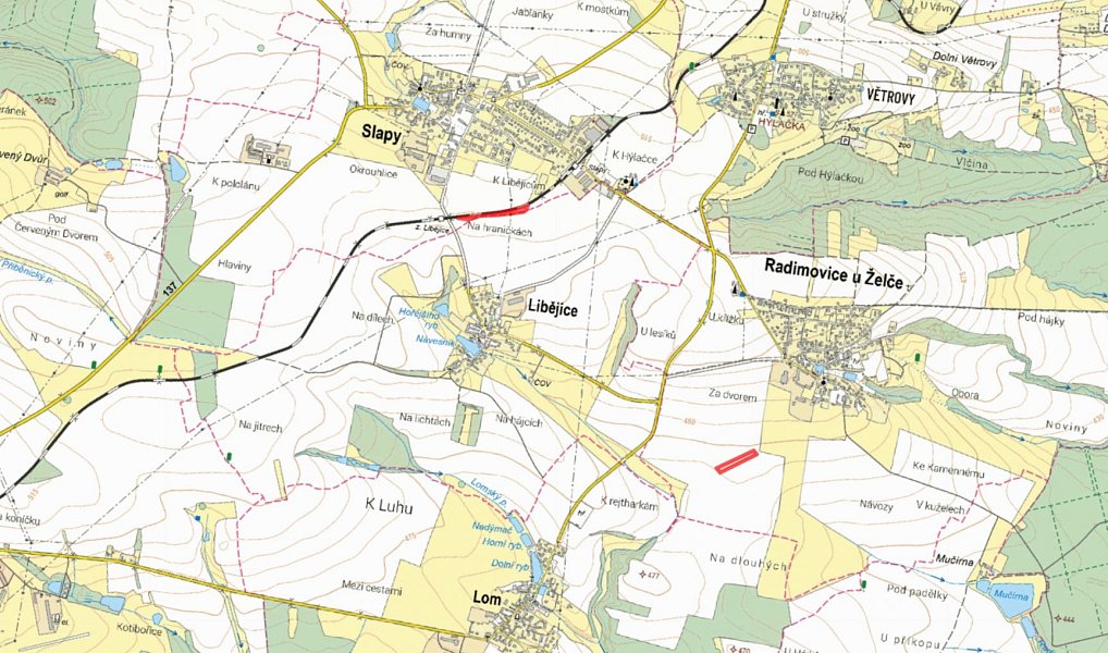 Prodej pole 7 216 m², Slapy – náhled fotky 3