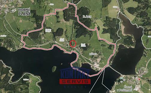 Prodej komerčního pozemku 3 355 m², Horní Planá - Hůrka, okres Český Krumlov