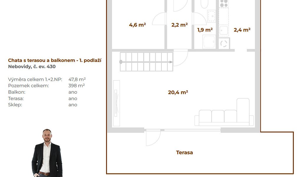 Prodej chaty/chalupy 48 m² s pozemkem 398 m², Nebovidy – náhled fotky 24