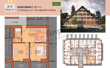 Prodej bytu 2+1 36 m², Benecko - Štěpanická Lhota, okres Semily