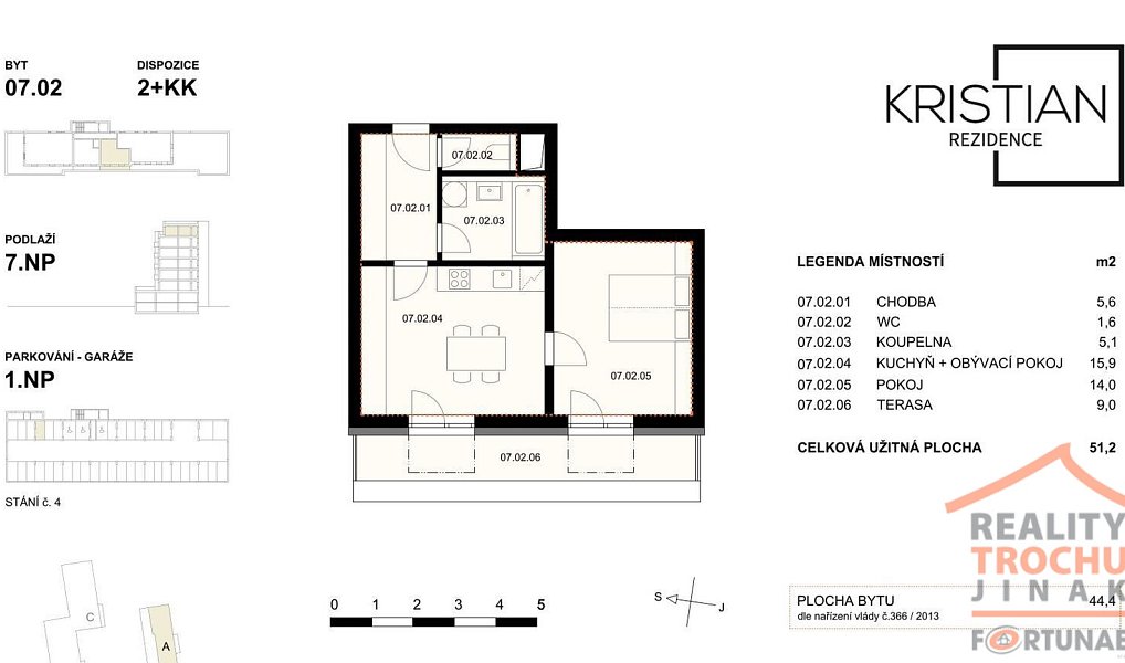 Pronájem bytu 2+kk 44 m², Hradec Králové – náhled fotky 3
