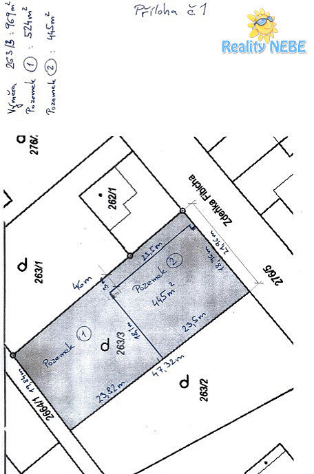 Prodej stavebního pozemku 524 m² – fotografie 3