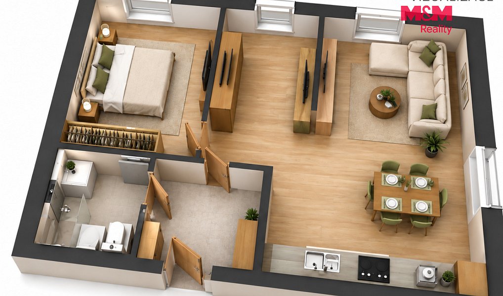 Prodej bytu 2+kk 52 m², Hostomice – náhled fotky 4