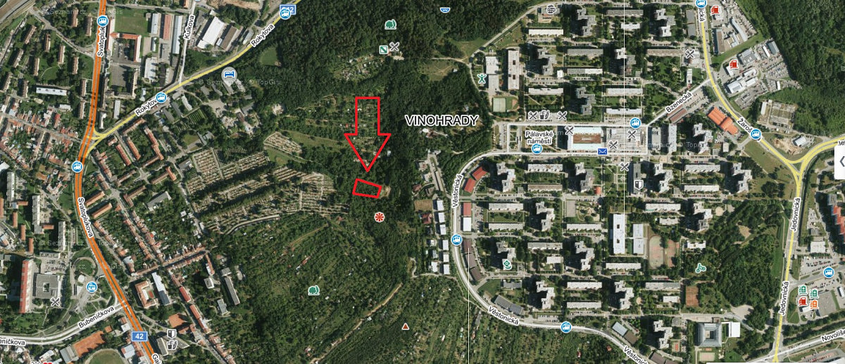 Prodej zahrady 1 140 m², Brno