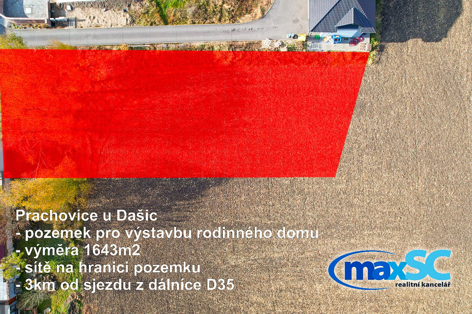 Prodej stavebního pozemku 1 575 m² – pohled 4