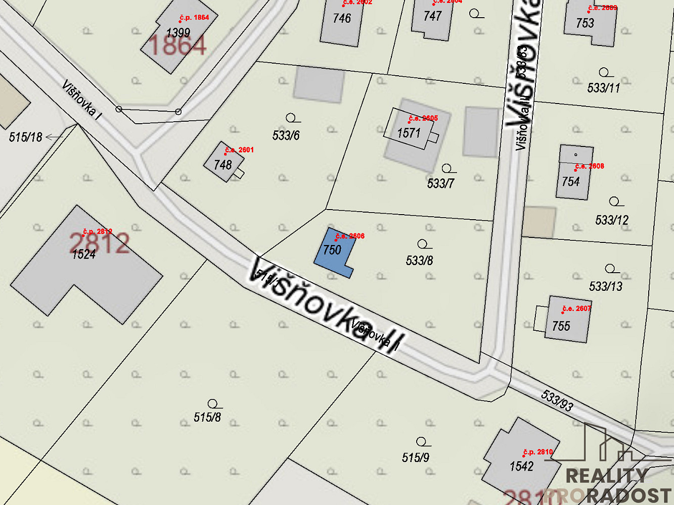 Prodej stavebního pozemku 602 m² – fotografie 2