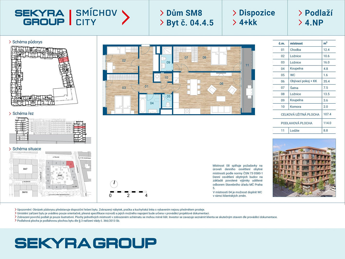 4+kk Apartment in Praha, Smíchov – pohled 2