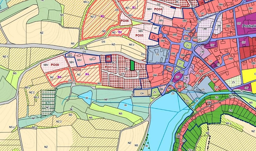 Prodej stavebního pozemku 1 000 m², Postupice – náhled fotky 3