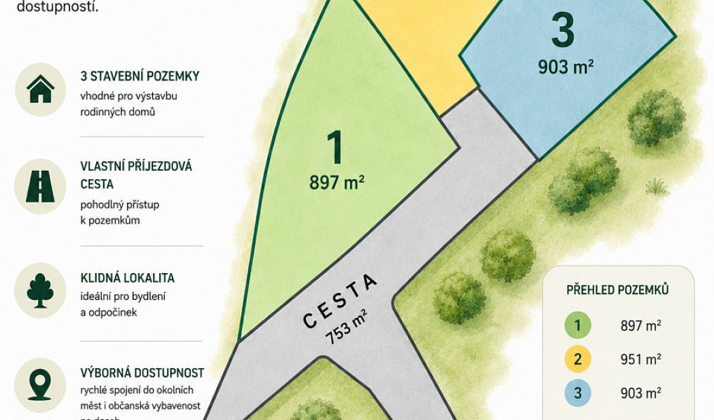 Prodej stavebního pozemku 951 m², Chotěšov – náhled fotky 4