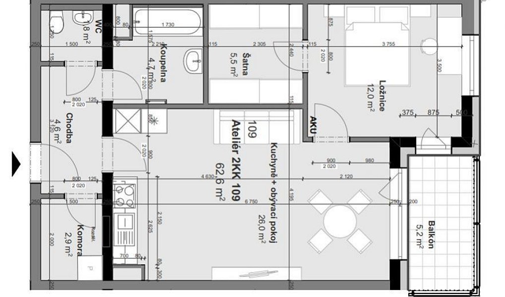 Pronájem bytu 2+kk 62 m², Nové Strašecí – náhled fotky 10