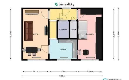 Prodej bytu 2+1 51 m², Malovická, Praha 4 - Záběhlice