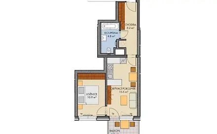 Prodej bytu 2+kk 43 m², Honzíkova, Praha 10 - Dolní Měcholupy