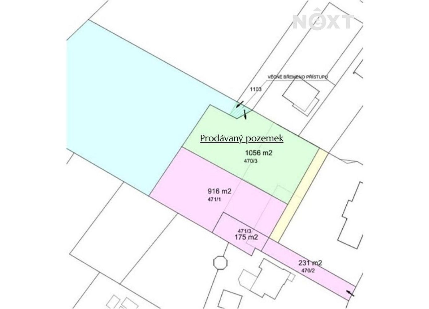 Prodej stavebního pozemku 1 056 m² – fotografie 2