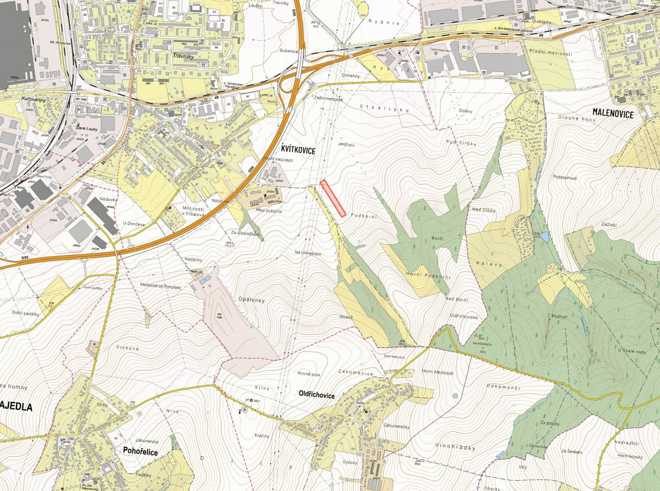 Prodej pole 9 324 m² – pohled 2