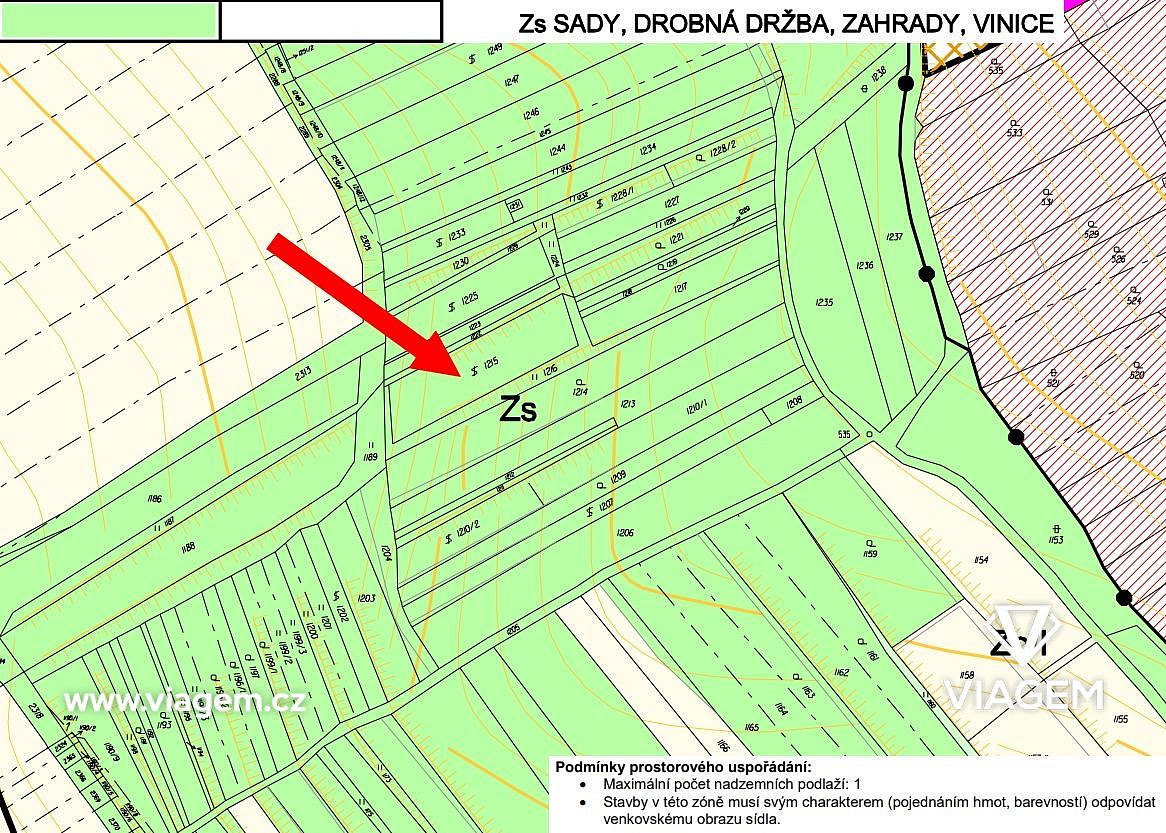 Prodej zahrady 1 698 m² – pohled 3