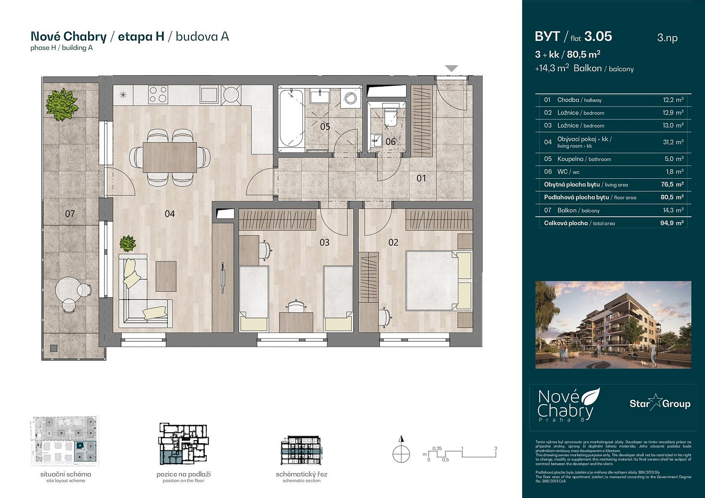Prodej bytu 3+kk 80 m² – fotografie 2