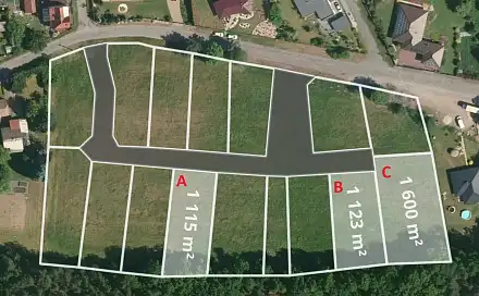 Prodej stavebního pozemku 1 115 m², Veliny, okres Pardubice