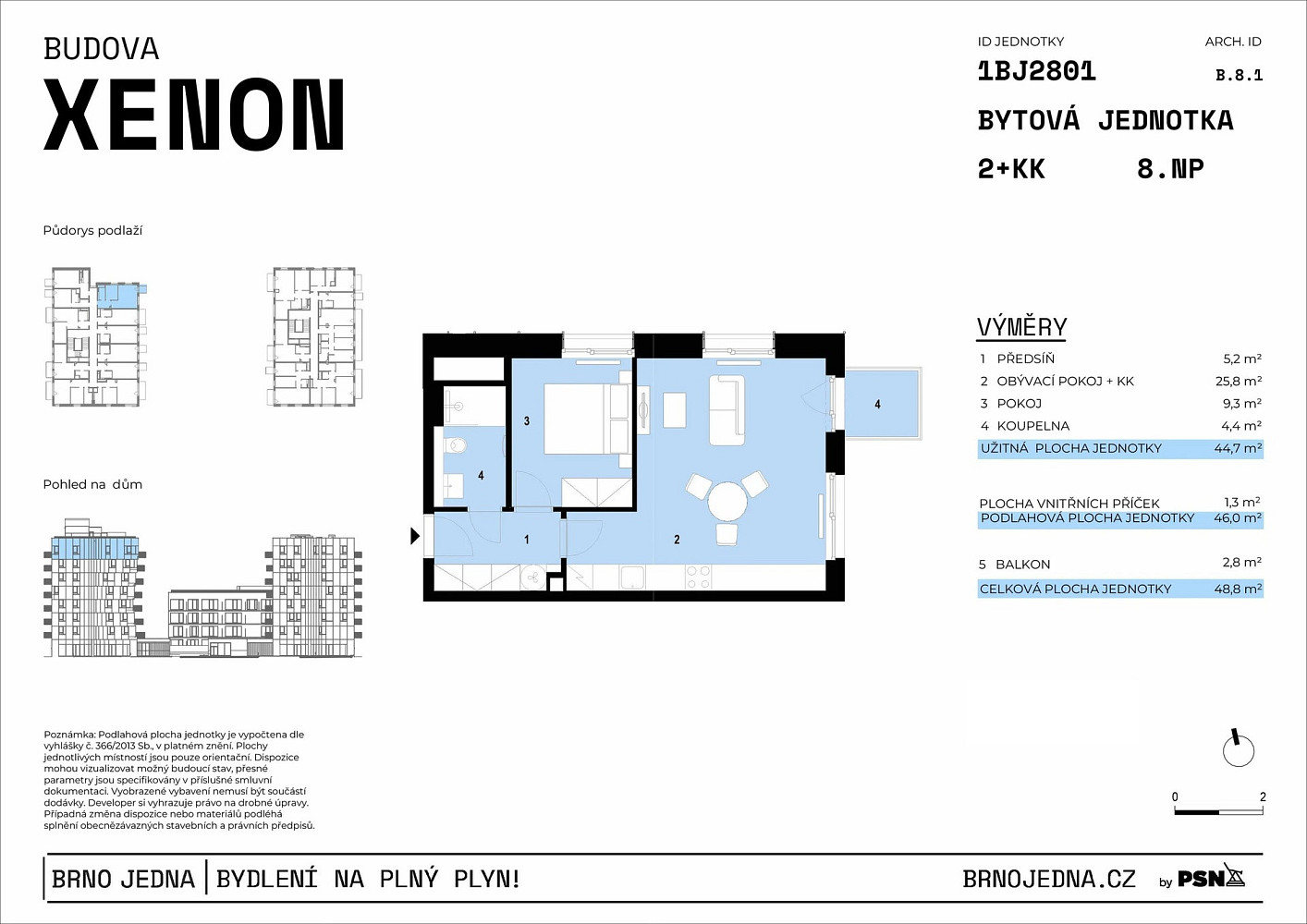 Prodej bytu 2+kk 45 m² — photo 2